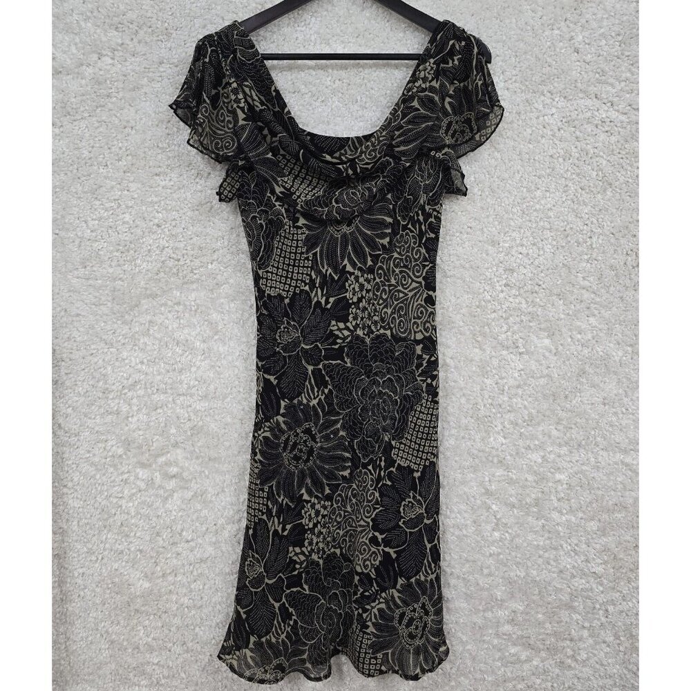 Connected Apparel Womens Beaded Mesh Midi Dress Size M Y2K Grunge Romantic